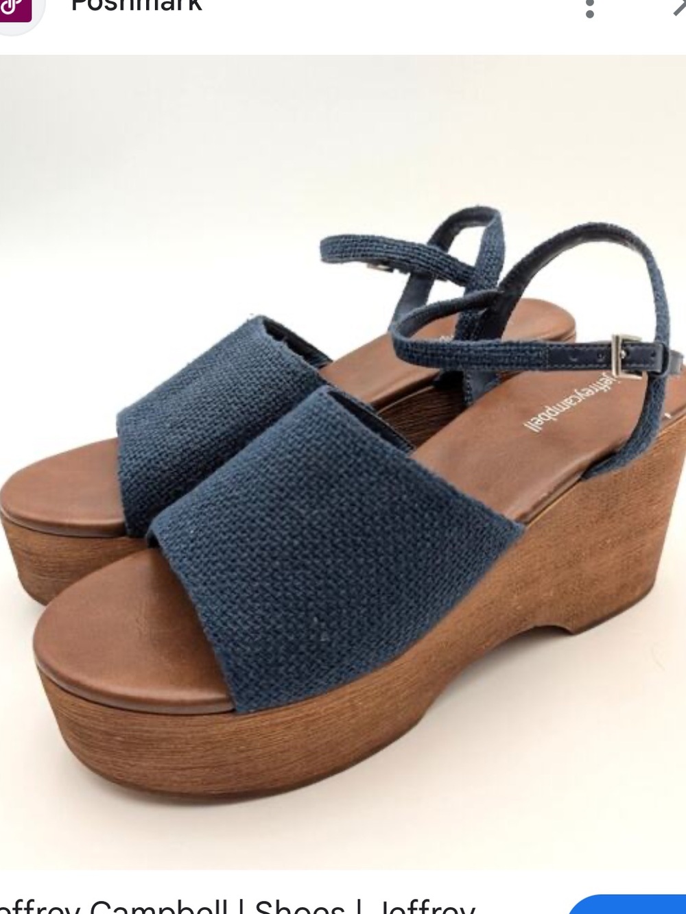 Jeffrey Campbell On Deck Wooden Wedge Platform Sandals